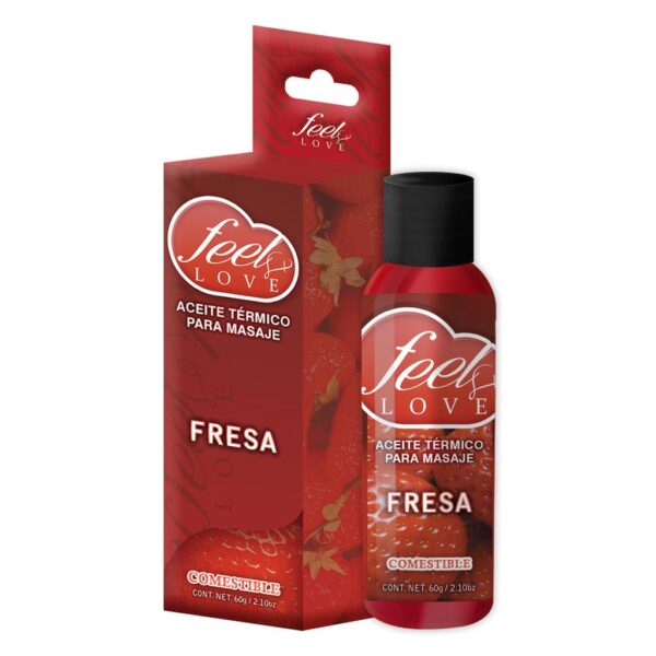 Aceite Térmico para Masaje sabor Fresa 60 ml.